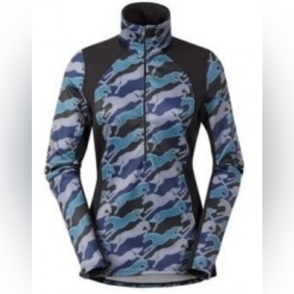 Kerrits Plush Printed Winter Half Zip Top - Picture 1 of 8